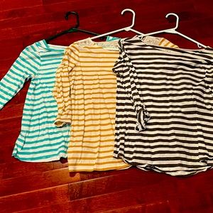 Loft striped 3/4 length shirts, size small